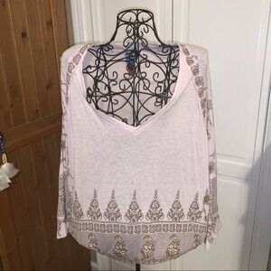FREE PEOPLE Boho Floral Bell Sleeve Tunic – Size M